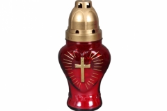 Lampička hřbitovní OSVÍCENÍ skleněná litý vosk 80gd8,5x18cmče